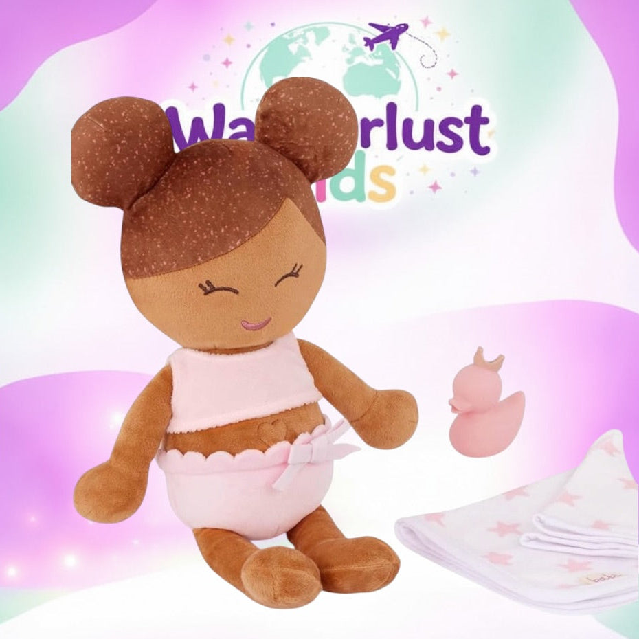 Plush Baby Bath Doll(brown hair)