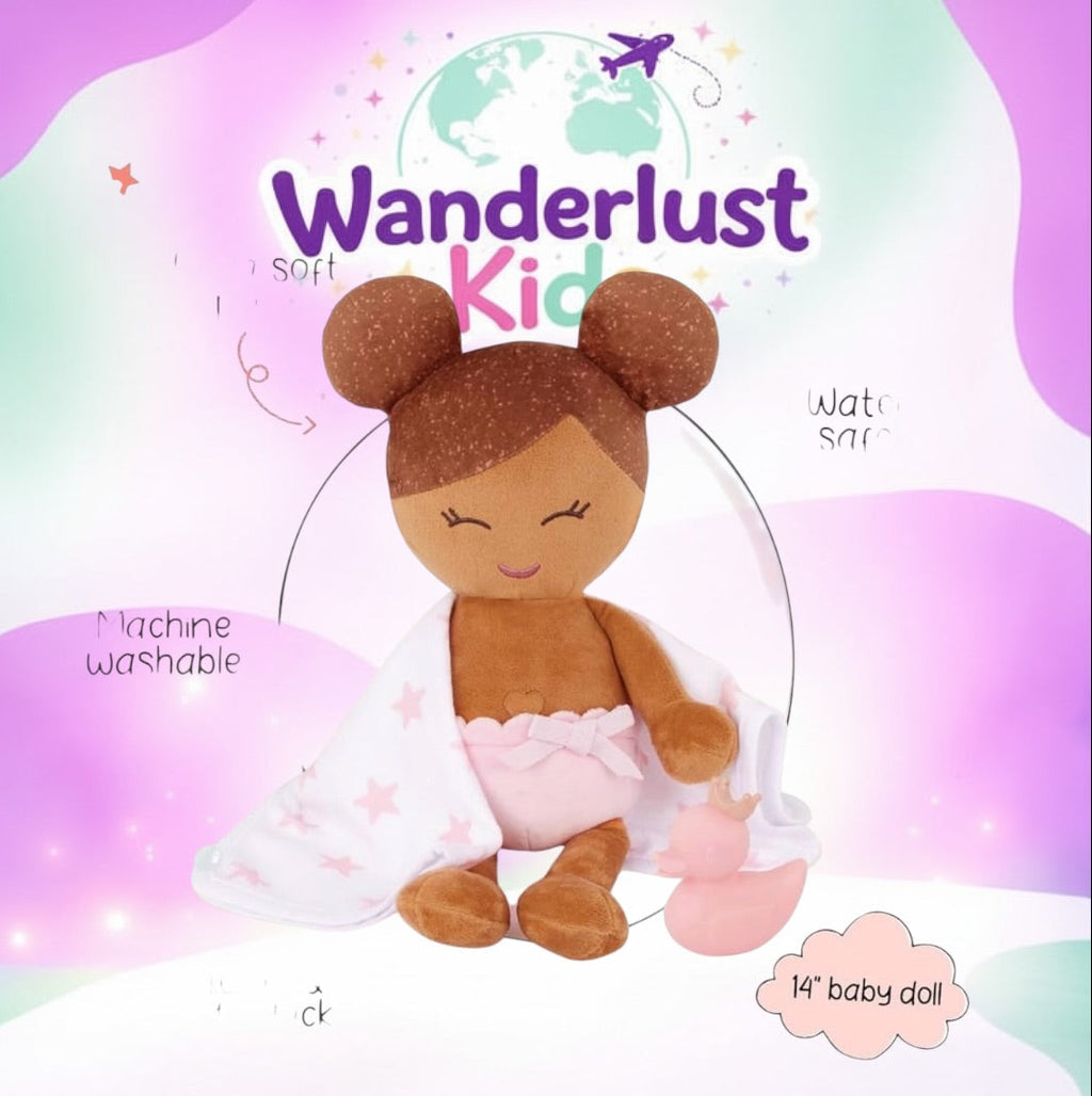 Plush Baby Bath Doll(brown hair)